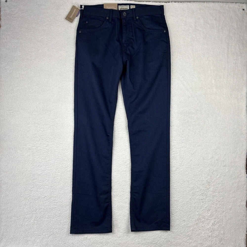 NEW PATAGONIA Performance Twill Jeans Mens 31/32 Navy Blue Slim Fit Stretch Pant
